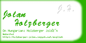 jolan holzberger business card